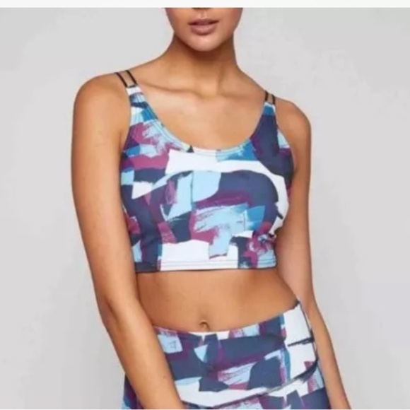 NWT Fourlaps Poise Longline Bra‎ Size XL Abstract Landscape Print - Picture 2 of 10